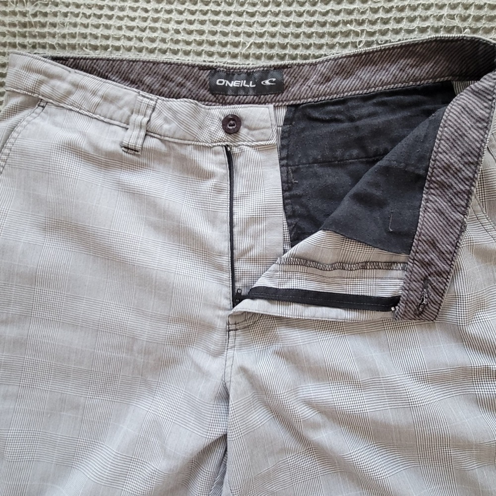 O'Neill Shorts Mens 32‎ Grey Glen Plaid Hybrid Walk Casual Flat Front Surf Skate - Picture 3 of 12